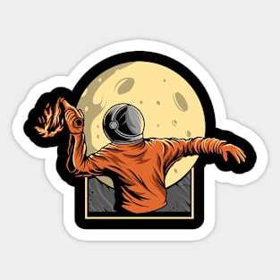 astronaut throw molotov design Sticker